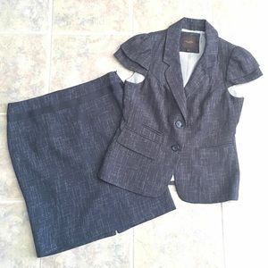 The Limited Navy Skirt & Jacket Suit Set